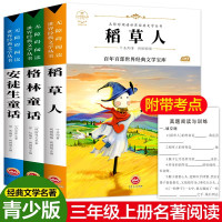 快乐读书吧全套3册安徒生童话格林童话正版8-15岁稻草人故事书小学三年级小学生课外书老师推荐必读丛书