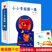 小小手指摸一摸动物 中英双语0-3岁婴儿宝宝早教启蒙触摸2-4-6周岁幼儿认知感官刺激洞洞图画书