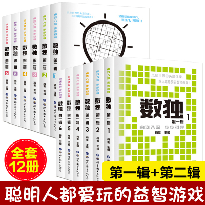 全套12册数独九宫格小学生儿童游戏入阶梯训练3-9岁幼儿园宝宝九格数字游戏书一年级数学思维训练专项