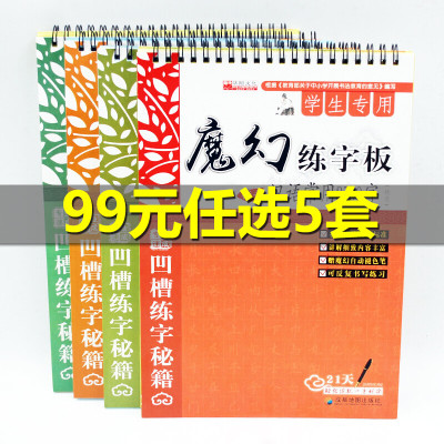 [魔幻褪色练字板]楷书基础篇4本 神奇凹褪色英章字帖硬笔楷书入成人书法正楷架结构临摹楷体钢笔字帖