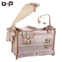 bp 多功能可折叠婴儿床欧式便携游戏床儿童宝宝摇篮床婴儿床带蚊帐