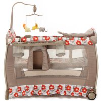 bp 高端铝合金婴儿床欧式多功能便携游戏床儿童折叠宝宝床带蚊帐 AP610