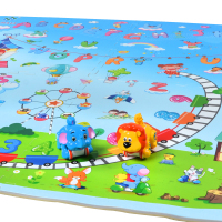立健 宝宝爬行垫泡沫地垫婴儿拼图地垫儿童游戏垫爬爬垫 动物字母套装4片(长63CM/片)