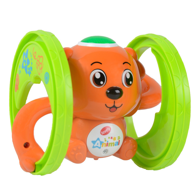 立健 电动翻斗玩具会翻跟头的翻滚小狗带灯光音乐送礼玩具