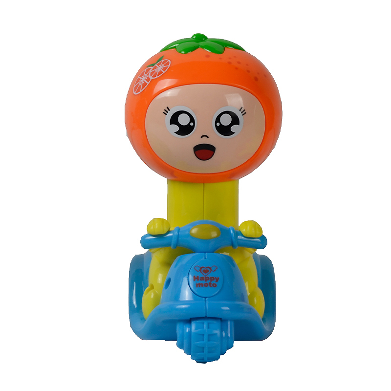 q版卡通动物造型迷你小摩托车惯性车儿童回力益智汽车玩具 摩托橙子mm