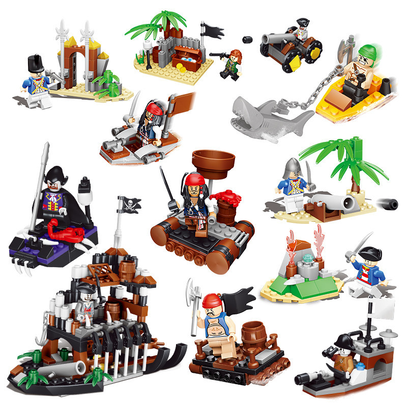 兼容乐高式儿童组装玩具男孩子积木启蒙益智拼装海盗军事6810岁