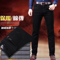 冬季新款男士牛仔裤加绒加厚弹力商务直筒保暖舒适时尚厚款牛仔裤男装潮款-2吉普战车JIPUZHANCHE-1