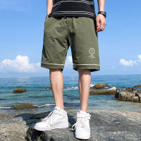 吉普战车2021年夏季新款男士弹力松紧腰中青年休闲裤男士短裤薄款宽松直筒男士中裤男装大码时尚运动裤男士五分裤男裤潮款