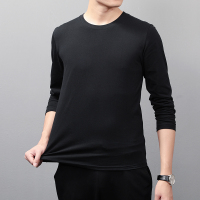 吉普战车2021年秋季新款弹力全棉T恤男中青年圆领套头男士T恤长袖纯色体恤男士打底衫男士t恤男大码男装潮牌衣服