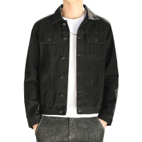 吉普战车2021年秋冬新款帅气中青年牛仔服男士棉质时尚韩版修身男士牛仔服长袖翻领大码牛仔衣男士夹克外套男装上衣潮款