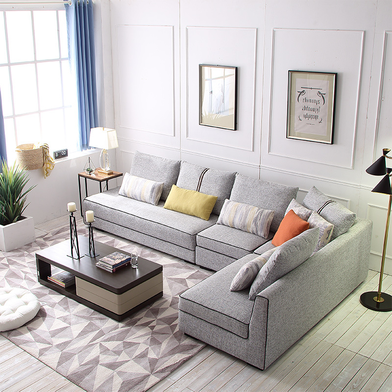 索菲亚百变布艺沙发组合和室椅 淡青灰色 简约现代时尚沙发客厅家具 可拆洗 其他