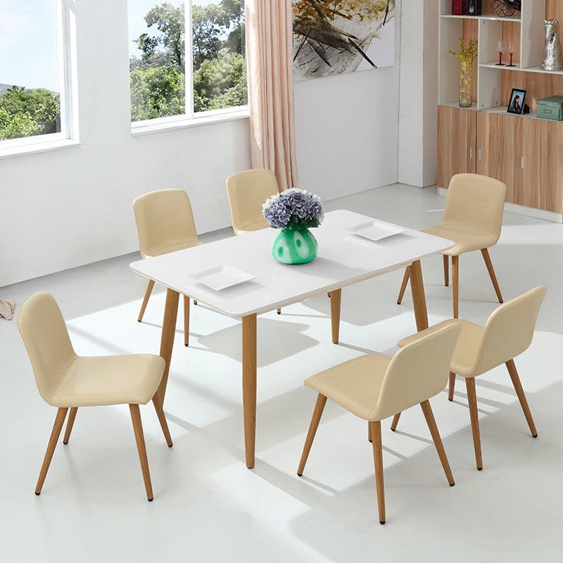 索菲亚 简约现代 斯莫餐桌椅 餐厅餐桌椅组合 餐桌+4个餐椅图片