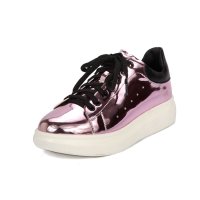 羽陌论诗 2016新款交叉绑带亮片漆皮防水台韩版学院风芭蕾舞平底单鞋 p0044