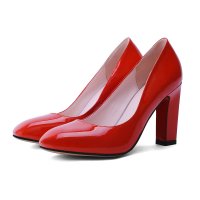 羽陌伦诗新款高跟女鞋简约方头粗跟百搭单鞋 Z108