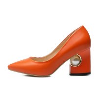 羽陌伦诗 简约新款春季粗跟百搭时尚OL单鞋 Z119