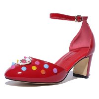 羽陌伦诗 春季新款粗跟百搭扣带OL时尚单鞋 Z293