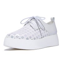 羽陌伦诗 休闲厚底学生鞋系带松糕底网纱单鞋 Z299