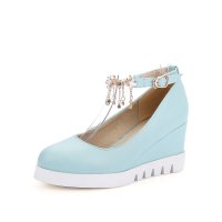 羽陌伦诗 甜美坡跟单鞋扣带舒适单鞋 Z342