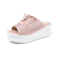 羽陌伦诗 2016夏季新款坡跟套趾凉拖鞋防水台厚底松糕跟人字拖鞋卡通女鞋一字拖鞋 Z360