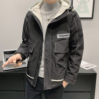 外套男春秋季潮流连帽工装上衣2021新款帅气男装潮牌春装夹克衣服