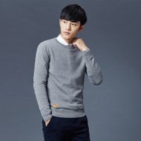 2019春季薄款纯棉毛衣男士韩版休闲圆领套头针织衫0265