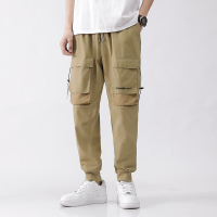 蒙洛里克男士休闲裤2023秋季新款休闲百搭工装裤纯棉水洗九分裤多袋裤长裤35011