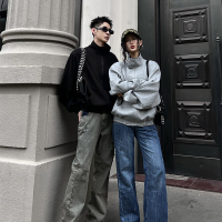 蒙洛里克立领垫肩开衫卫衣外套情侣装运动休闲宽松潮流A426