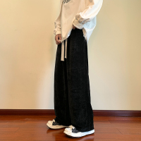 蒙洛里克垂感阔腿裤男士秋季宽松直筒针织裤运动裤男装拖地休闲裤长裤子MYK22-9606