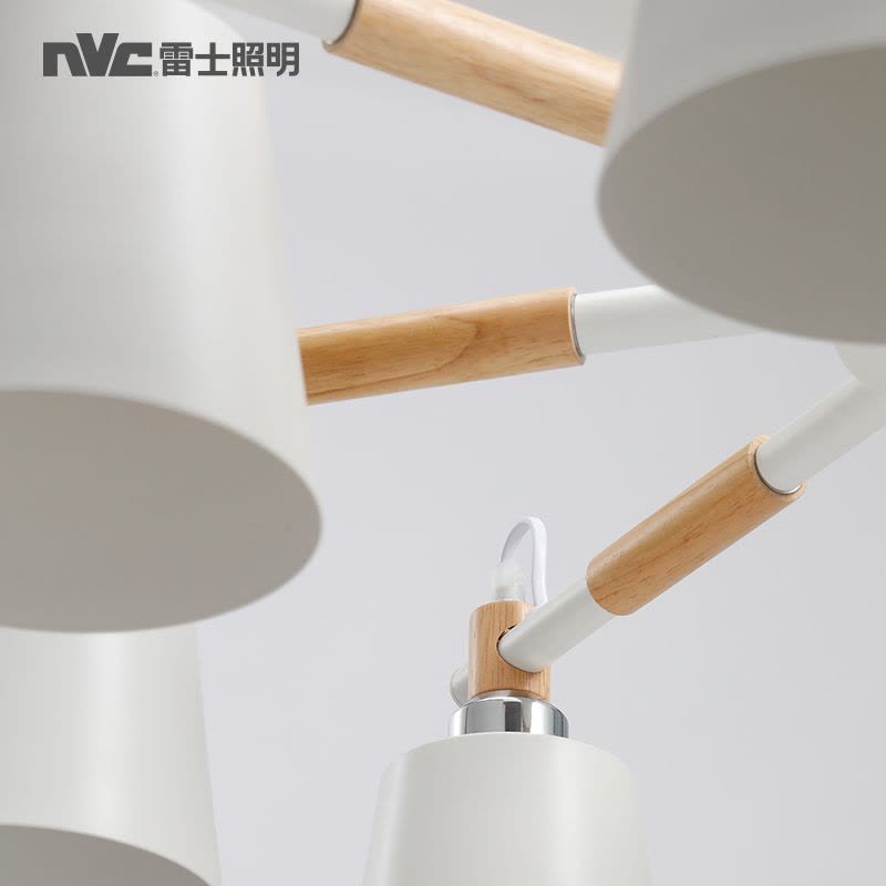 雷士照明NVC 创意led北欧吊灯客厅灯木艺卧室餐厅灯个性创意设计日式灯饰灯具图片