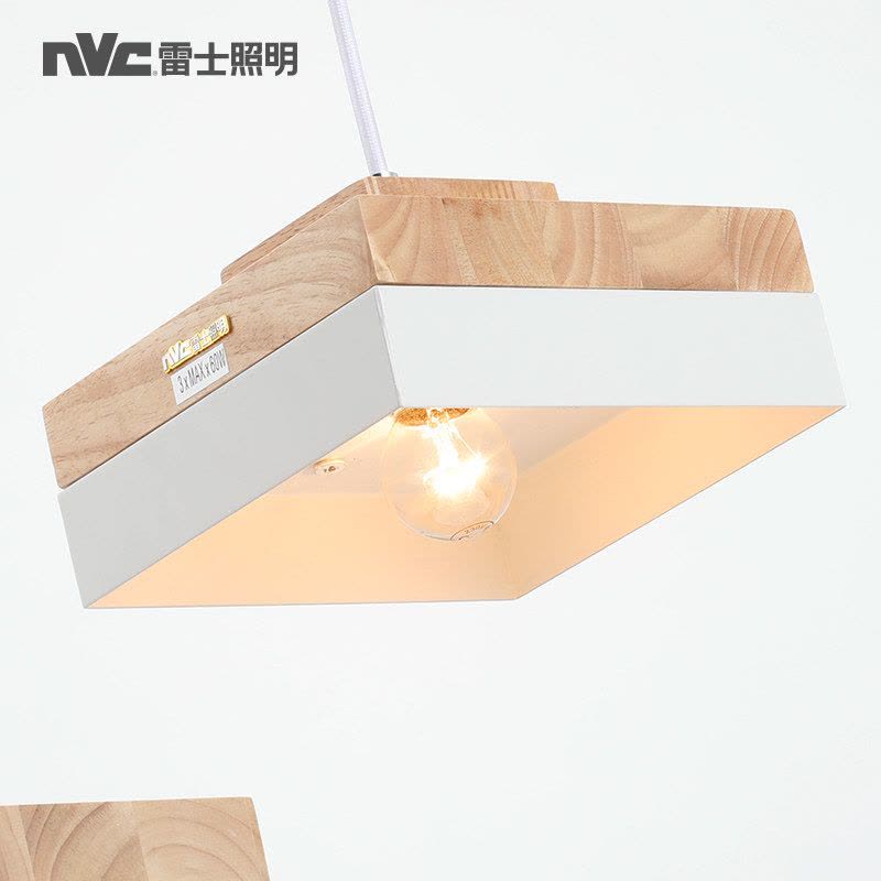 雷士照明NVC 北欧木艺吊灯 温馨个性创意时尚日式实木led餐厅吊灯宜家客厅灯卧室灯图片
