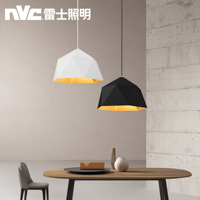 雷士照明NVC 餐厅趣味组合吊灯 欧式钻石切割几何造型餐厅吊灯复古灯饰马卡龙色创意餐厅 时尚吧台铁艺吊灯