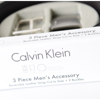 跨境卡尔文·克莱恩Calvin KleinCK男士皮带双带扣商务休闲针扣腰带 黑色系
