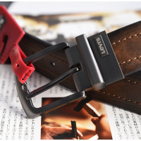 李维斯LEVI'S男士真皮皮带休闲皮带 欧美时尚腰带男 棕色系 针扣皮带