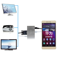虎克 华为 P9 Plus HDMI转接头 荣耀V1/华为 G7 Plus VGA投影仪同屏器 华为P1 手机平板连电视