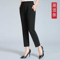 HPbrother 女裤夏薄款松紧腰九分裤2020新款休闲裤女宽松大码中老年女裤时尚条纹哈伦裤