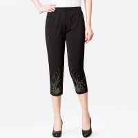 HPbrother 七分裤女夏季薄款高腰显瘦休闲裤2020夏季新款宽松大码弹力松紧腰中老年妈妈裤子