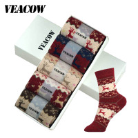 VEACOW[5双袋装]兔羊毛袜男女情侣款加厚兔羊毛袜中筒袜