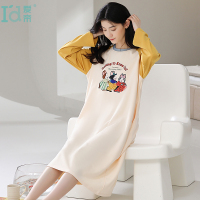 爱帝睡裙秋季女款长袖春秋款2023新款睡衣女士甜美感家居服可外穿