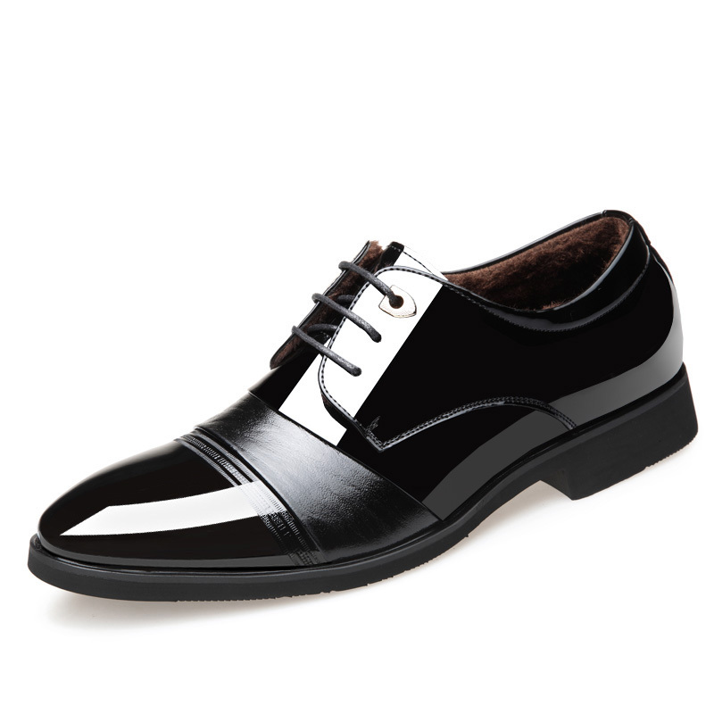 迪罗尼卡男士皮鞋男秋冬季时尚英伦风商务正装鞋黑色尖头休闲皮鞋潮流