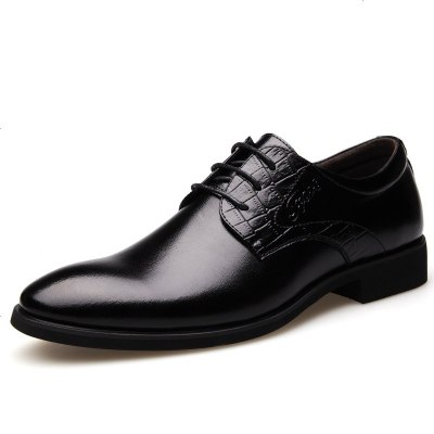 迪罗尼卡2021秋冬季新款男士加绒尖头商务皮鞋舒适系带男鞋单鞋皮鞋男