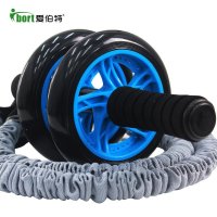 爱伯特 静音健腹轮双轮腹肌轮 家用健身器材健腹器带拉绳
