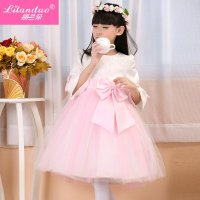 童装新款儿童公主 秋冬长袖礼服蓬蓬裙 女花童中袖春装连衣裙