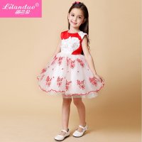 丽兰朵儿童礼服 公主裙蓬蓬裙花童礼服女童纱裙撞色拼色公主裙