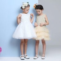 丽兰朵儿童公主裙花童礼服蓬蓬裙女童婚纱裙春夏六一表演主持服装