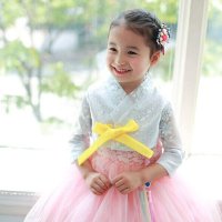 韩版服装韩服儿童礼服公主裙演出服女童披肩+吊带连衣裙朝鲜服