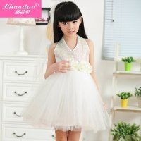 白色儿童公主裙 花童礼服婚纱裙 童装蓬蓬裙 新款连衣裙子