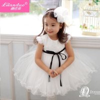 儿童礼服纱裙 公主裙女童礼服婚纱 春夏童装蓬蓬裙连衣裙花童礼服