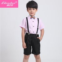 儿童礼服男童礼服套装宝宝正装套装六一演出装衬衣背带生日