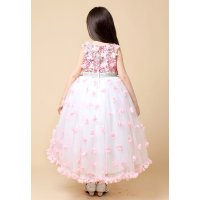 儿童公主裙拖尾蓬蓬裙花童婚纱礼服女童仙美拖地花童礼服裙