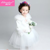 丽兰朵加厚夹棉女童婚纱裙儿童花童公主长袖礼服公主裙蓬蓬裙秋冬